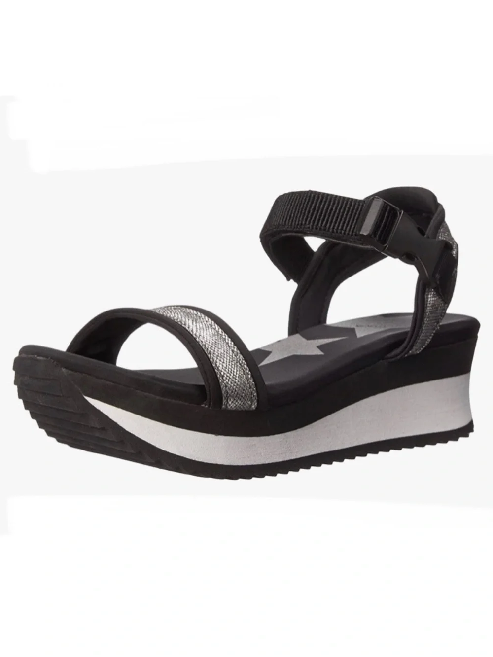 NWT Dirty Laundry Women’s Black Metallic Strappy Platform Sandal